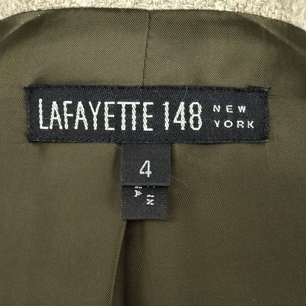Lafayette 148 Jacket Womens 4 Beige Green Wool Cashmere Blend Lined Blazer New - Picture 3 of 16